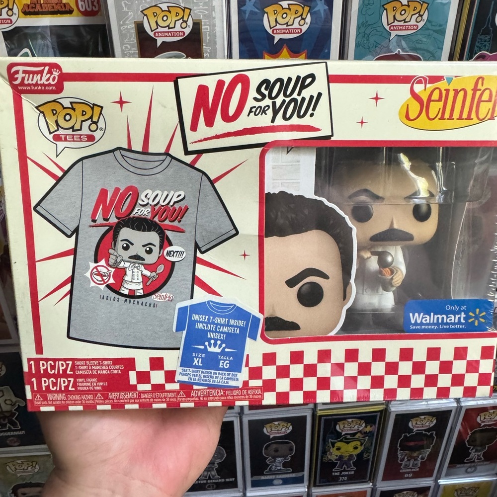 Funko Pop Seinfeld No Soup For You Gray Tee and Figure Set